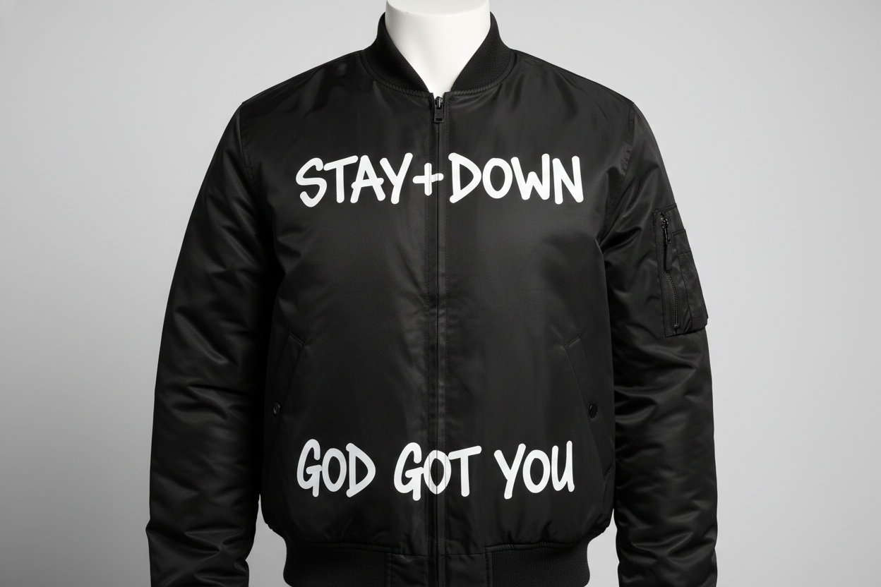 Black Jacket with stay+down and god got you
